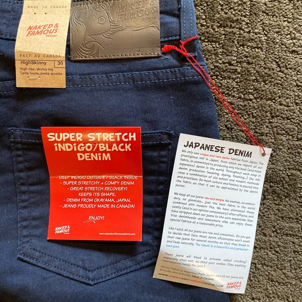 Naked and Famous high skinny denim size 30 fits like 28